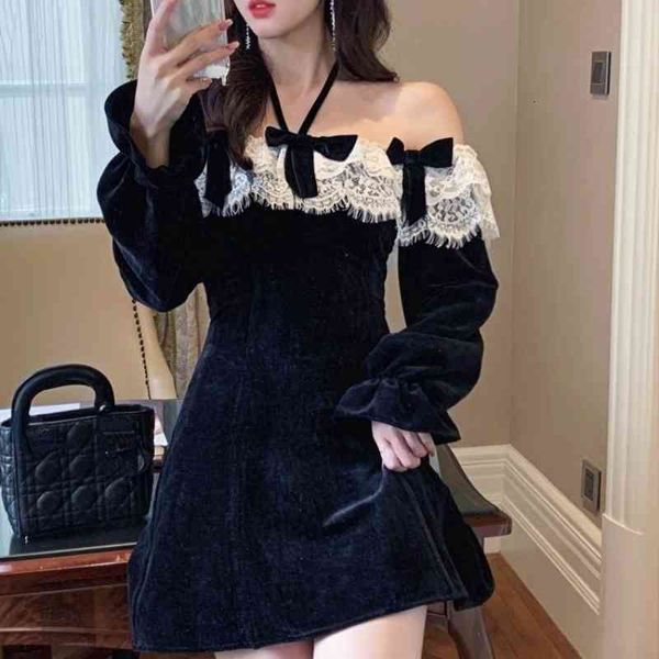 casual dresses autumn velvet y2k mini eveming party long sleeve lace women korean fashion black vintage elegant 9wxh, Black;gray
casual dresses autumn velvet y2k mini eveming party long sleeve lace women korean fashion black vintage elegant 9wxh, Black;gray