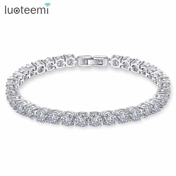 luoteemi classic 5mm round aaa clear cubic zirconia tennis bracelet for women fashion white gold color bangle bracelet jewelry q0719, Black
luoteemi classic 5mm round aaa clear cubic zirconia tennis bracelet for women fashion white gold color bangle bracelet jewelry q0719, Black
