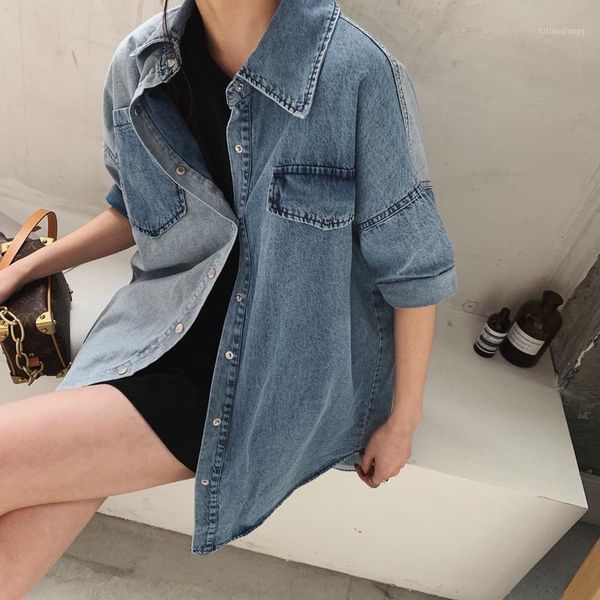 women's jackets 2021sp original casual denim shirt design sense minority hong kong fashion loose short sleeve cardigan, Black;brown
women's jackets 2021sp original casual denim shirt design sense minority hong kong fashion loose short sleeve cardigan, Black;brown