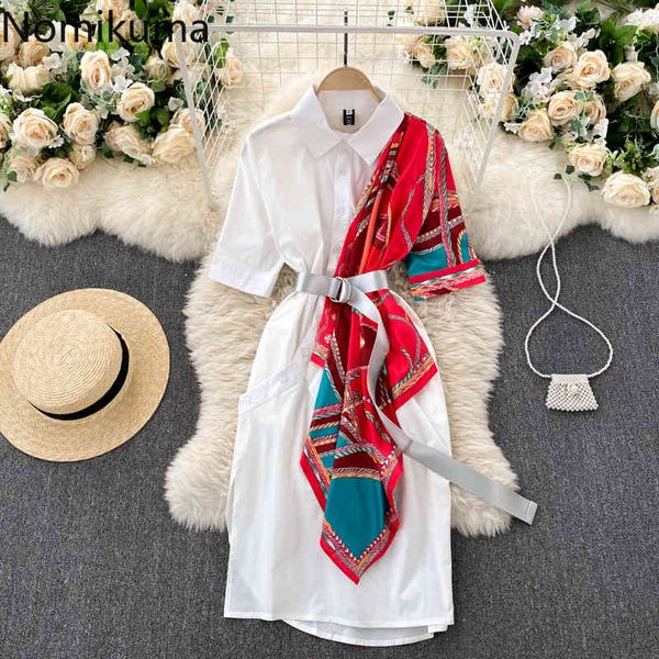 nomikuma korean patchwork elegant short sleeve women dress belt slim waist vestidos femme spring summer new dresses 6e823 210427, Black;gray
nomikuma korean patchwork elegant short sleeve women dress belt slim waist vestidos femme spring summer new dresses 6e823 210427, Black;gray