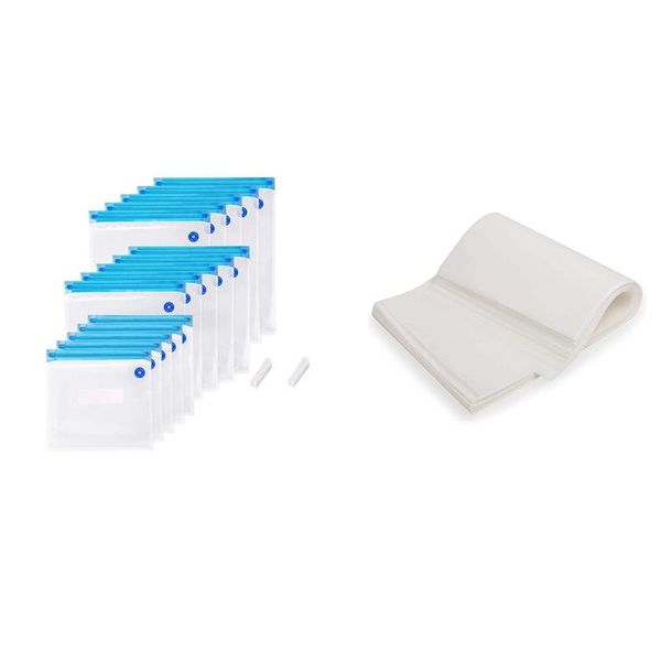 storage bags 1set reusable sealed with sealing 2 clips & 330 pcs silicone oil paper baking tray non-stick
storage bags 1set reusable sealed with sealing 2 clips & 330 pcs silicone oil paper baking tray non-stick