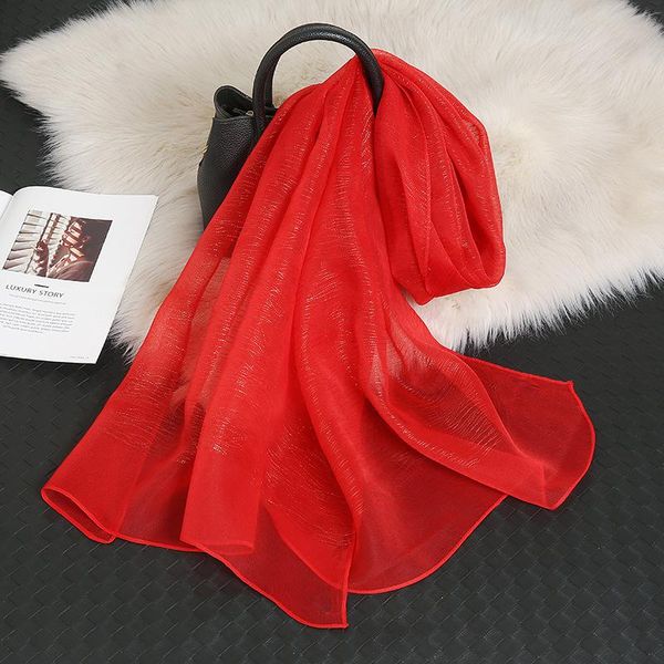 scarves korean version of all-match acrylic solid color air conditioning shawl gold and silver thin women's long gauze scarf, Blue;gray
scarves korean version of all-match acrylic solid color air conditioning shawl gold and silver thin women's long gauze scarf, Blue;gray