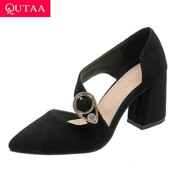 flock pointed toe women pumps summer crystal buckle ladies sandals square high heel cut outs shoes size 34-43, Black
flock pointed toe women pumps summer crystal buckle ladies sandals square high heel cut outs shoes size 34-43, Black