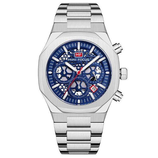 men's aviator 35mm stainless steel chronograph quartz watch, silver (model: 10688), Slivery;brown
men's aviator 35mm stainless steel chronograph quartz watch, silver (model: 10688), Slivery;brown