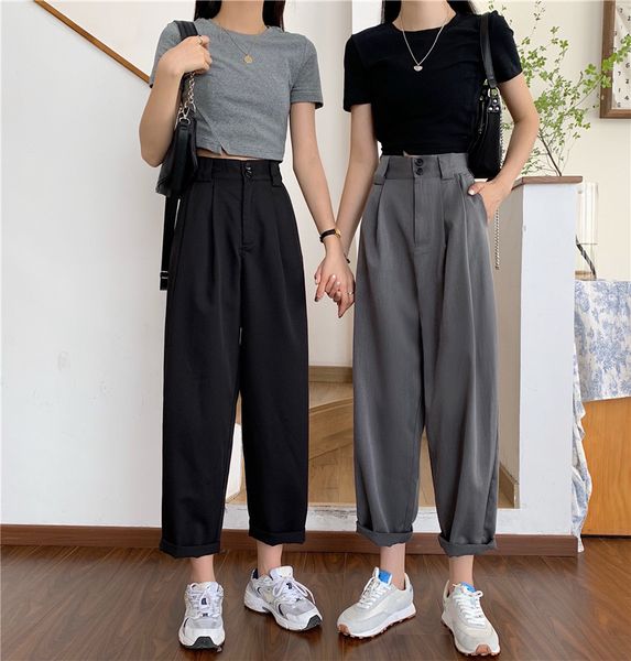 hed straight pants women style chic trendy ladies ankle-length trousers summer all-match college classic teens pantalones, Black;white
hed straight pants women style chic trendy ladies ankle-length trousers summer all-match college classic teens pantalones, Black;white