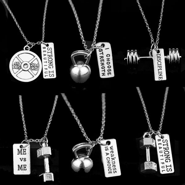 pendant necklaces fitness equipment necklace letter mini dumbbell peripheral clothing accessories gifts jewelry, Silver
pendant necklaces fitness equipment necklace letter mini dumbbell peripheral clothing accessories gifts jewelry, Silver