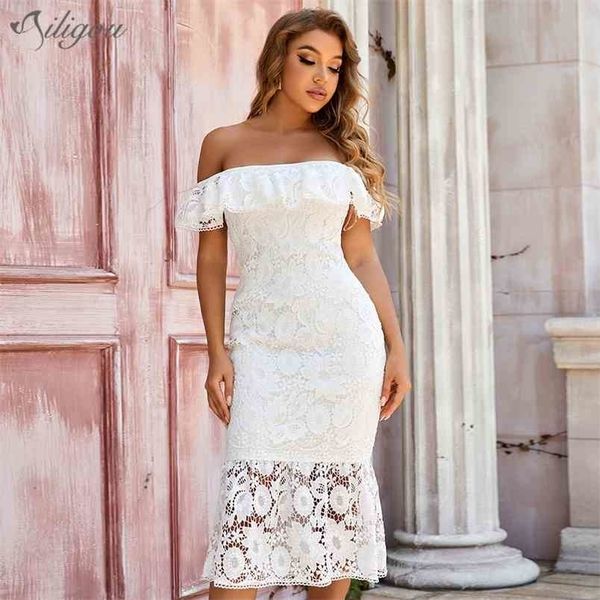 summer off shoulder ruffle bandage dress white lace midi women's club celebrity party bodycon 210525, Black;gray
summer off shoulder ruffle bandage dress white lace midi women's club celebrity party bodycon 210525, Black;gray