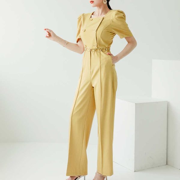 korean summer double breasted jumpsuits women's short sleeve slim long romper casual formal work wear playsuits 210529, Black;white
korean summer double breasted jumpsuits women's short sleeve slim long romper casual formal work wear playsuits 210529, Black;white