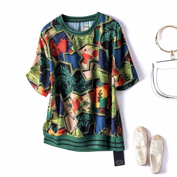 women's t-shirt 2021 european and american style summer fashion tie-dye printing retro chiffon shirt short-sleeved, White
women's t-shirt 2021 european and american style summer fashion tie-dye printing retro chiffon shirt short-sleeved, White