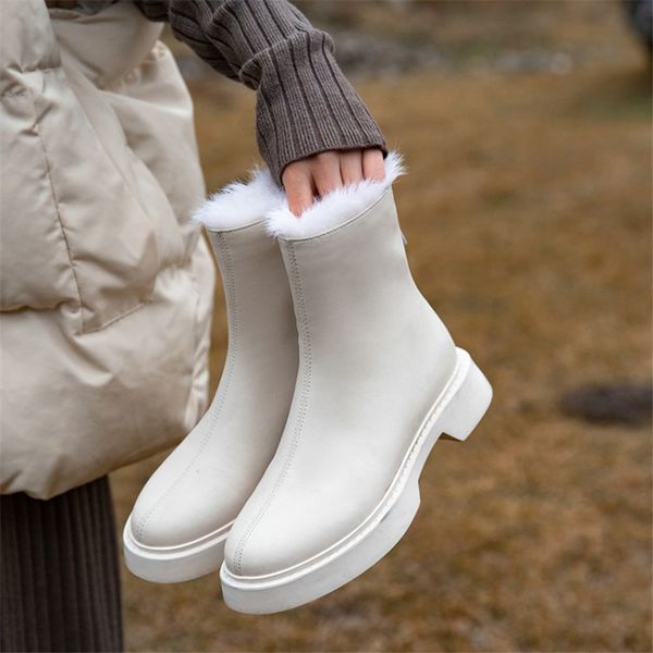 winter women boots round toe flat with back zipper warm snow boots genuine leather short boots large size 33-43 women shoes 210507, Black
winter women boots round toe flat with back zipper warm snow boots genuine leather short boots large size 33-43 women shoes 210507, Black