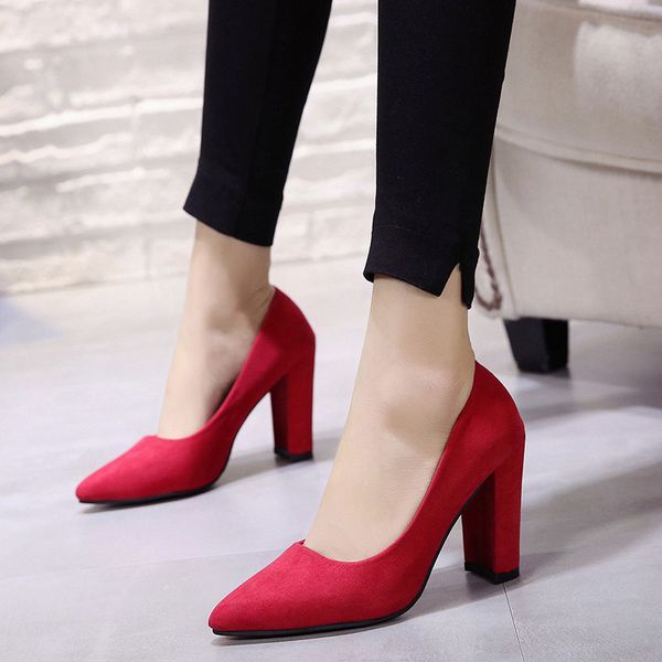 dress shoes suede autumn shallow mouth 9cm high heel single shoes fashion solid color comfortable heels. wjwk, Black
dress shoes suede autumn shallow mouth 9cm high heel single shoes fashion solid color comfortable heels. wjwk, Black