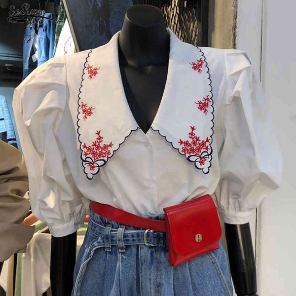 floral embroidery peter pan collar blouse women summer puff sleeve shirt single breasted female clothing blusas 14172 210508, White
floral embroidery peter pan collar blouse women summer puff sleeve shirt single breasted female clothing blusas 14172 210508, White