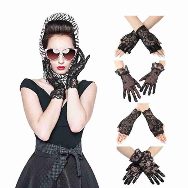 five fingers gloves 2021 summer ladies driving black big lace short sunscreen wrist cuffs tulle fingerless, Blue;gray
five fingers gloves 2021 summer ladies driving black big lace short sunscreen wrist cuffs tulle fingerless, Blue;gray
