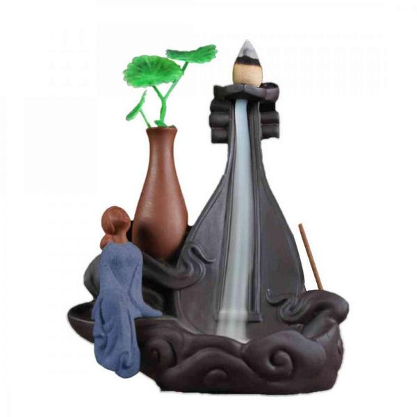 fragrance lamps ceramic backflow incense burner smoke waterfall censer traditional chinese creative home decor meditation sticks holder
fragrance lamps ceramic backflow incense burner smoke waterfall censer traditional chinese creative home decor meditation sticks holder