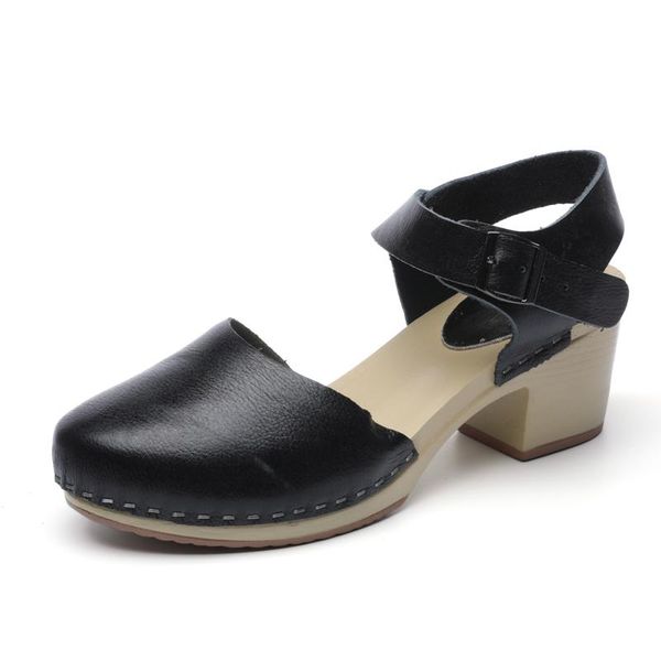 women flat shoes for pu leather round head sandals closed toe slipper non-slip retro, Black
women flat shoes for pu leather round head sandals closed toe slipper non-slip retro, Black