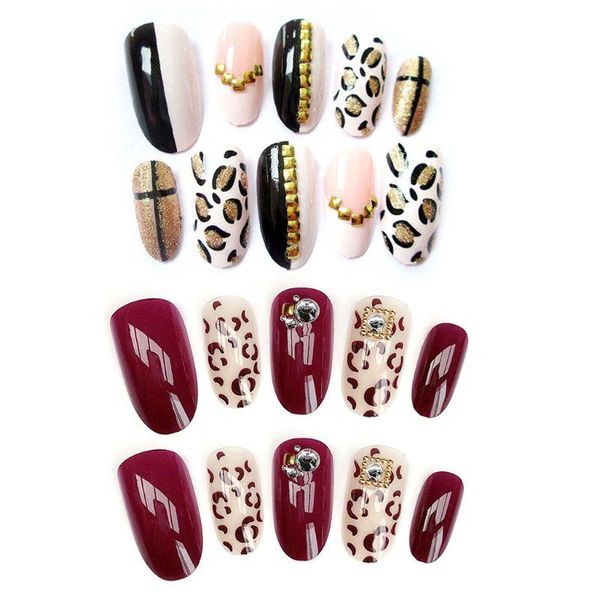 fashion 24pcs/set acrylic fake fingernails trend leopard design false nails simple middle-long size lady nail art, Red;gold
fashion 24pcs/set acrylic fake fingernails trend leopard design false nails simple middle-long size lady nail art, Red;gold
