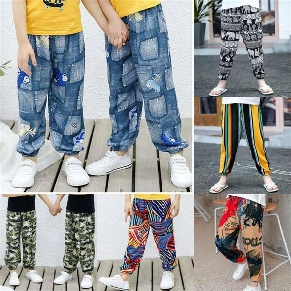 2 11y kids long pants color printing soft loose casual boys girls trousers summer, Blue
2 11y kids long pants color printing soft loose casual boys girls trousers summer, Blue