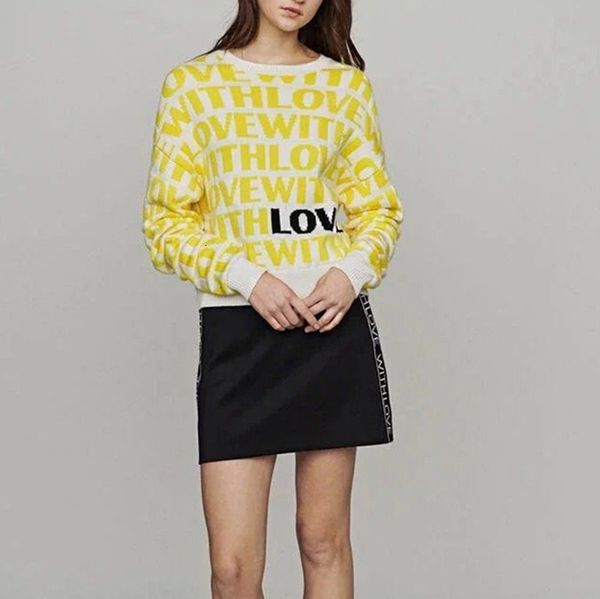 autumn thick sweater love letters pattern jacquard yellow women knitted pullovers long sleeve winter cool runway sweaters, White;black
autumn thick sweater love letters pattern jacquard yellow women knitted pullovers long sleeve winter cool runway sweaters, White;black