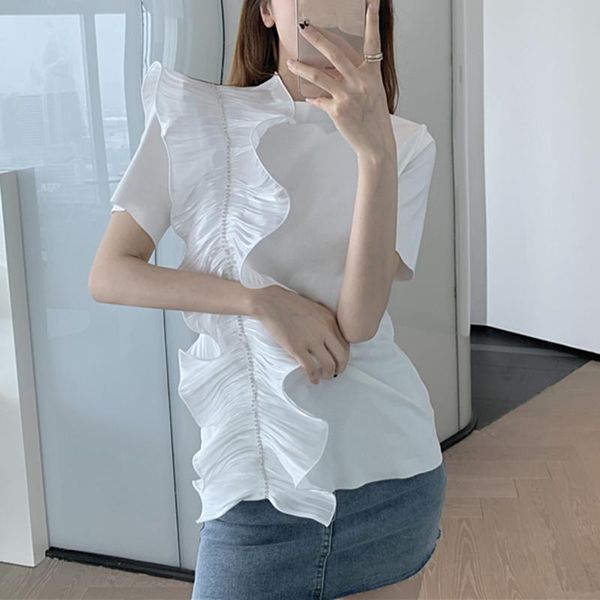 women's t-shirt seebeautiful pleated ruffles patchwork loose o neck short sleeve simple fashion summer 2021 woman e533, White
women's t-shirt seebeautiful pleated ruffles patchwork loose o neck short sleeve simple fashion summer 2021 woman e533, White
