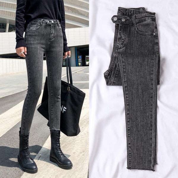 women's jeans 2021 autumn double buckle high waist korean version of all-match slim harajuku chic casual, Blue
women's jeans 2021 autumn double buckle high waist korean version of all-match slim harajuku chic casual, Blue