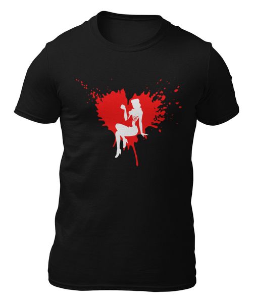 zombie t-shirt-heart-valentine - t-shirt -, White;black