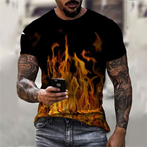 men's t-shirts fashion summer round neck 3d printing red flame pattern street trend casual personality wild loose oversized, White;black
men's t-shirts fashion summer round neck 3d printing red flame pattern street trend casual personality wild loose oversized, White;black