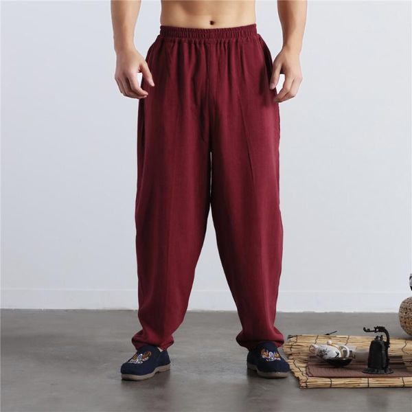 men's pants loose cotton linen comfortable casual wide leg trousers men soft natural flax elastic waist 4colors, Black
men's pants loose cotton linen comfortable casual wide leg trousers men soft natural flax elastic waist 4colors, Black