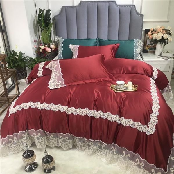 bedding sets luxury wine red green gray white pink silky washed silk cotton girl set lace duvet cover bed sheet/linen pillowcases
bedding sets luxury wine red green gray white pink silky washed silk cotton girl set lace duvet cover bed sheet/linen pillowcases