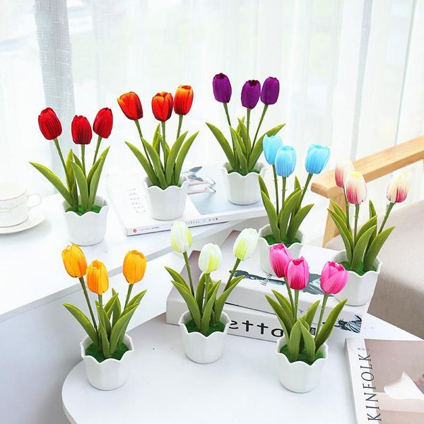 decorative flowers & wreaths three heads tulip simulation silk flower bonsai artificial plant fake potted for home el deskgreen decorati
decorative flowers & wreaths three heads tulip simulation silk flower bonsai artificial plant fake potted for home el deskgreen decorati