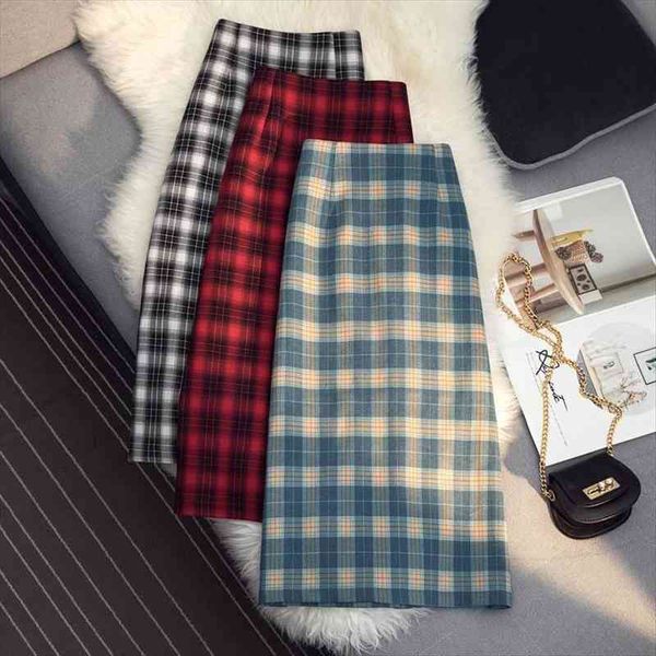 luck a arrival autumn winter women skirts midi vintage plaid split casual street lady high waist bottoms, Black
luck a arrival autumn winter women skirts midi vintage plaid split casual street lady high waist bottoms, Black
