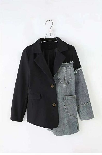 jacket korean streetwear ladies personality patches female suit high fashion blazer jackets t390, Black;brown
jacket korean streetwear ladies personality patches female suit high fashion blazer jackets t390, Black;brown