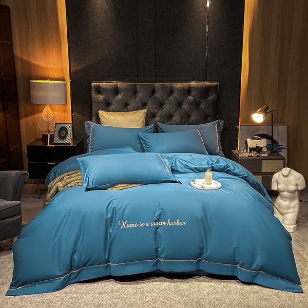 satin long staple four piece set grade el embroidery white solid bedding pure cotton quilt cover fitted sheet
satin long staple four piece set grade el embroidery white solid bedding pure cotton quilt cover fitted sheet