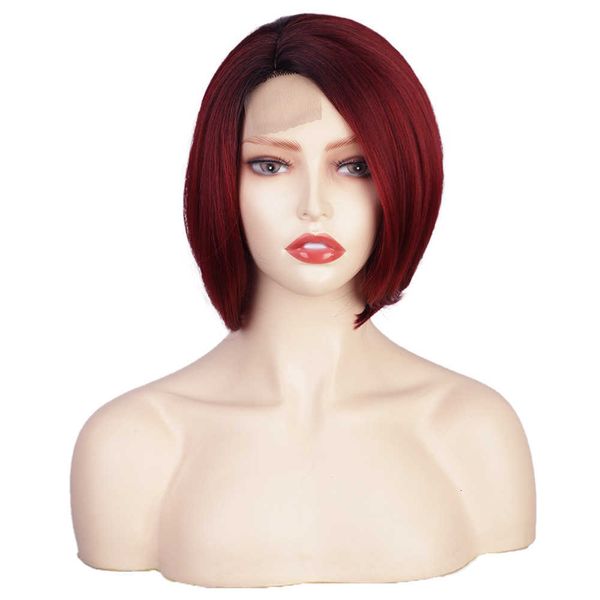 wig little front lace lady chemical fiber short straight wig headgear, Black
wig little front lace lady chemical fiber short straight wig headgear, Black