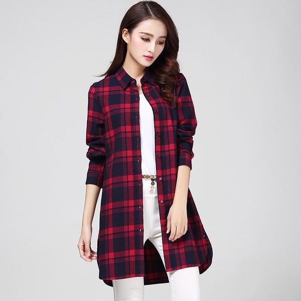 plaid women oversize cotton shirts soft shirt party female elegant loose vintage girls chic plus size women's blouses &, White
plaid women oversize cotton shirts soft shirt party female elegant loose vintage girls chic plus size women's blouses &, White