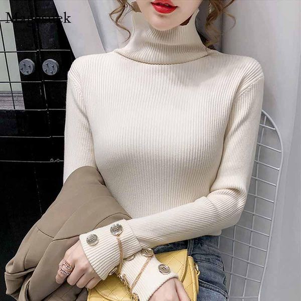 women's sweaters winter pullover women chic cuff buttons zipper bottoming sweater elegant thick turtleneck solid slim knitted 12120, White;black
women's sweaters winter pullover women chic cuff buttons zipper bottoming sweater elegant thick turtleneck solid slim knitted 12120, White;black