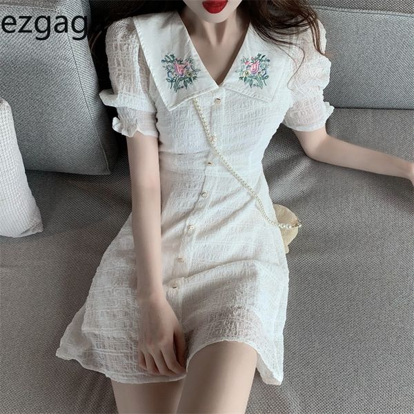 ezgaga embroidery floral dress women vintage short sleeve turn-down collar a-line slim high waist single-breasted korean 210430, Black;gray
ezgaga embroidery floral dress women vintage short sleeve turn-down collar a-line slim high waist single-breasted korean 210430, Black;gray