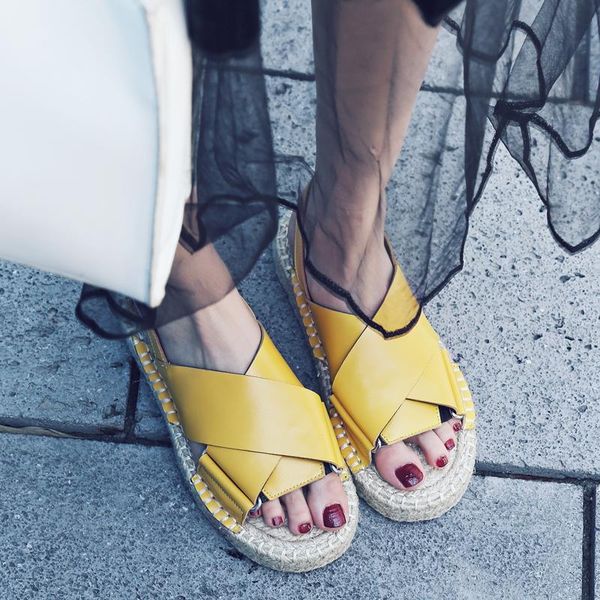 summer shoes full grain leather woman peep toe sandalia feminina casual platform buckle strap rope sandals, Black
summer shoes full grain leather woman peep toe sandalia feminina casual platform buckle strap rope sandals, Black