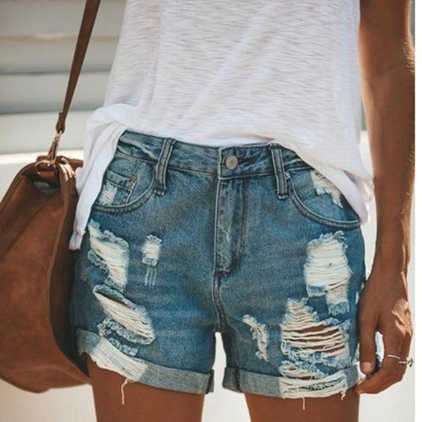 women denim shorts ripped prints fashion high waist jeans 2021 summer casual frayed hem women's, White;black
women denim shorts ripped prints fashion high waist jeans 2021 summer casual frayed hem women's, White;black
