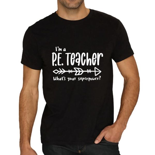 short-sleeved print t-shirt mens pe teacher physical ed super soft casual cotton retro graphic fashion men's t-shirts, White;black
short-sleeved print t-shirt mens pe teacher physical ed super soft casual cotton retro graphic fashion men's t-shirts, White;black