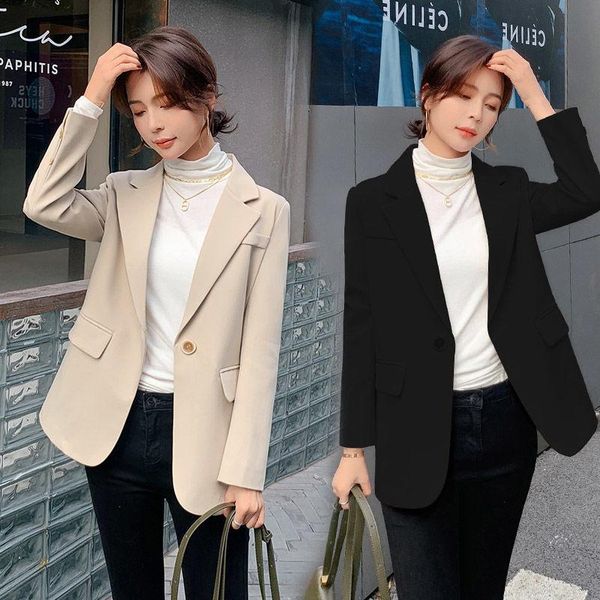 women's suits & blazers casual blazer lapel slim coat 2021 comfortable all-match loose retro fashion solid color street jacket, White;black
women's suits & blazers casual blazer lapel slim coat 2021 comfortable all-match loose retro fashion solid color street jacket, White;black