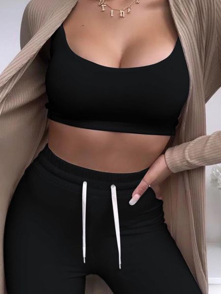 low cut slim bodycon two piece sets women casual 2021 summer sporty workout outfits sleeveless crop and pants matching set dress, White
low cut slim bodycon two piece sets women casual 2021 summer sporty workout outfits sleeveless crop and pants matching set dress, White