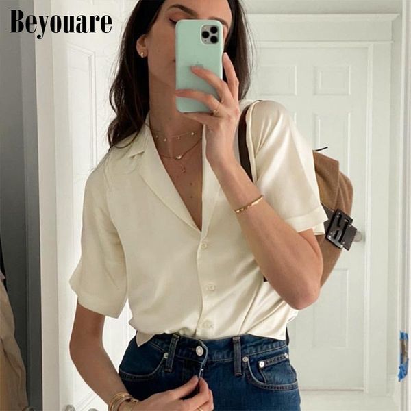 beyouare silk soft blouse women notched collar shorts short sleeve elegant office lady button front summer shirts 2021 women's blou, White
beyouare silk soft blouse women notched collar shorts short sleeve elegant office lady button front summer shirts 2021 women's blou, White