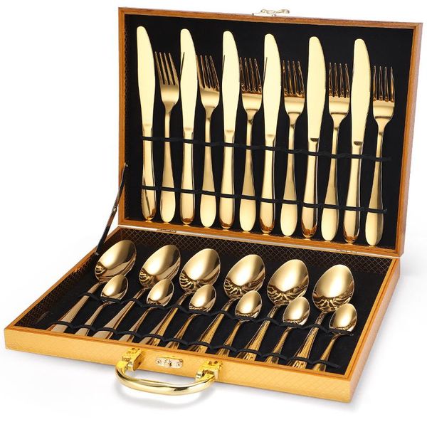 set knife fork spoon stainless steel tableware wooden box gift gold and dinnerware sets
set knife fork spoon stainless steel tableware wooden box gift gold and dinnerware sets