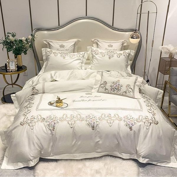bedding sets luxury 1000tc egyptian cotton pastoral flower embroidery  duvet home sheet textiles king pillowcases set bed cover 
bedding sets luxury 1000tc egyptian cotton pastoral flower embroidery  duvet home sheet textiles king pillowcases set bed cover