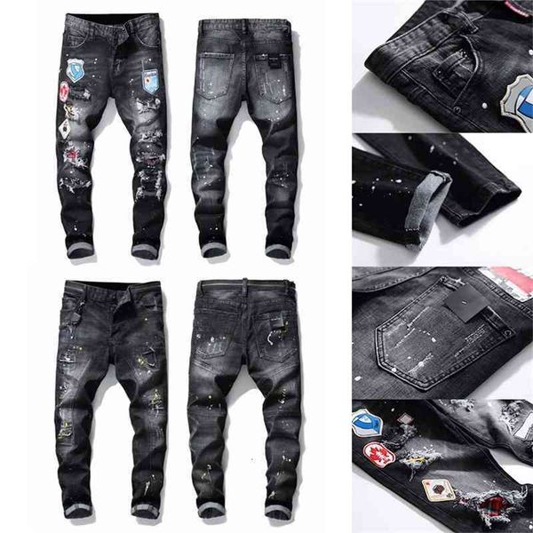 21ss sell mens designer jeans distressed ripped slim fit motorcycle biker denim for men s fashion mans black pants, Blue
21ss sell mens designer jeans distressed ripped slim fit motorcycle biker denim for men s fashion mans black pants, Blue