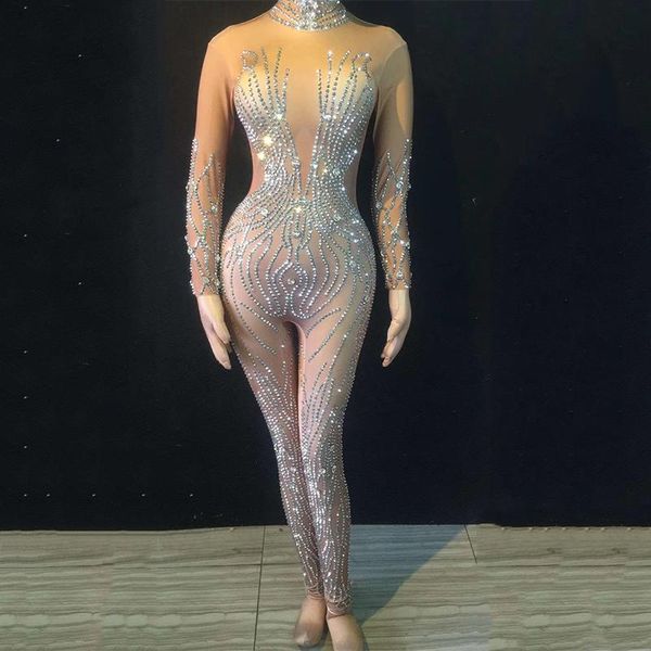 party decoration silver rhinestones nude jumpsuit performance bodysuit female singer rompers stage wear birthday dance stretch outfit
party decoration silver rhinestones nude jumpsuit performance bodysuit female singer rompers stage wear birthday dance stretch outfit