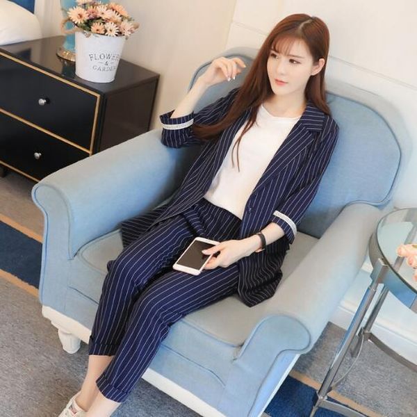 women's suits & blazers arrival 2021 ol style pants women single button blazer 2 two piece set striped jackets dc801, White;black
women's suits & blazers arrival 2021 ol style pants women single button blazer 2 two piece set striped jackets dc801, White;black