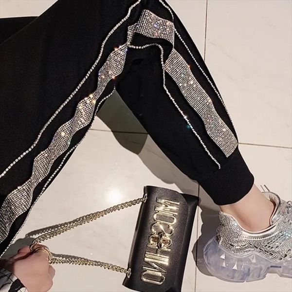 diamonds glitter cropped trousers black womens capri white shiny stripe streetwear sweatpants joggers high waist harem, Black;white
diamonds glitter cropped trousers black womens capri white shiny stripe streetwear sweatpants joggers high waist harem, Black;white