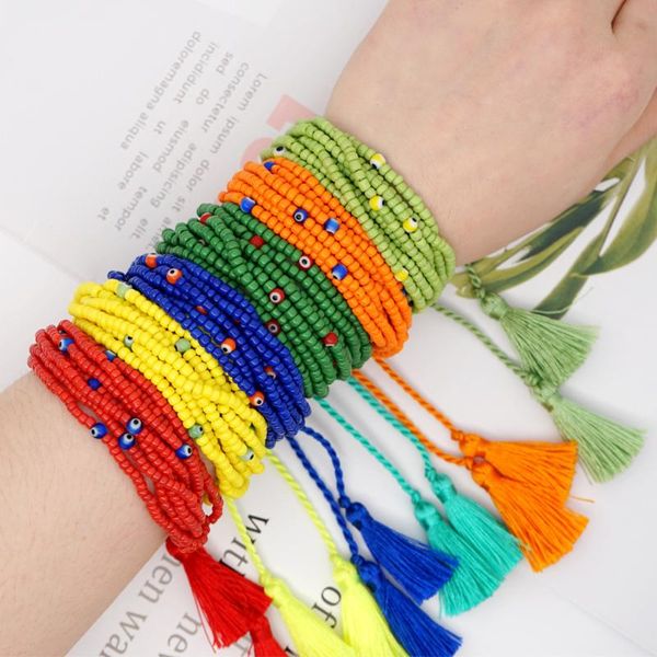 beaded, strands 2021 european and american simple tassel beads hand-woven glass eye 8-circle female bracelet, Black
beaded, strands 2021 european and american simple tassel beads hand-woven glass eye 8-circle female bracelet, Black