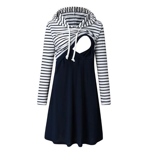 maternity dresses women long sleeve striped nursing dress for breastfeeding with hooded vestido lactancia invierno, White
maternity dresses women long sleeve striped nursing dress for breastfeeding with hooded vestido lactancia invierno, White